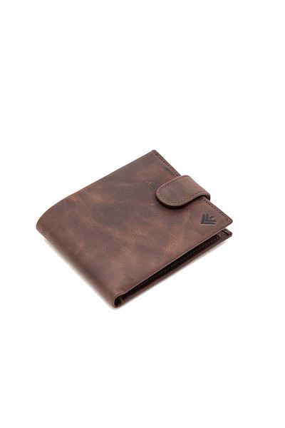 Eminsa Men's Brown Crazy Leather Snap Wallet