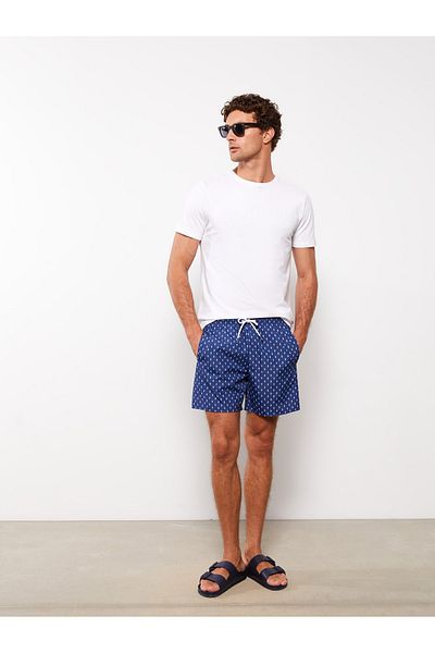 LC Waikiki Gemusterte Herren-Badeshorts in kurzer Länge