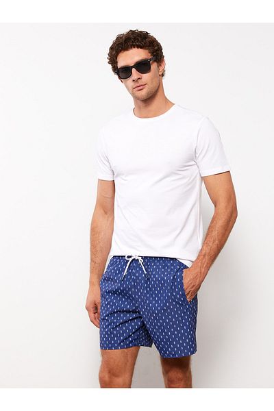 LC Waikiki Gemusterte Herren-Badeshorts in kurzer Länge