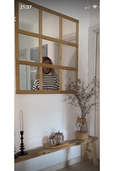 Özçelik Lambiri Ahşap Çerçeveli Bohem Ayna