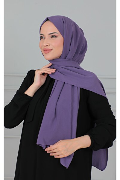 VIEN POLO شال حرير المدينة الفاخر باللون الأرجواني S1900