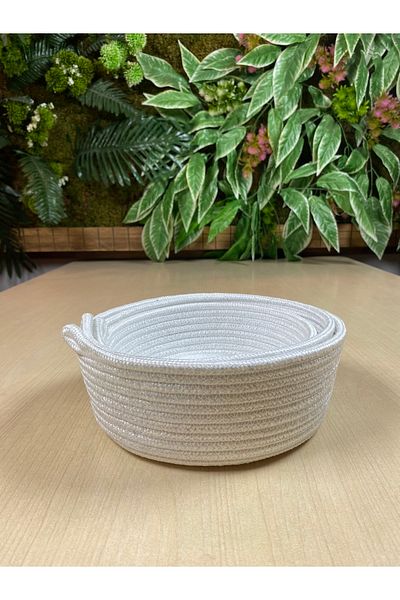 MaVaux 3-Piece Bow Basket Set - Jute String Knitted and Decorative