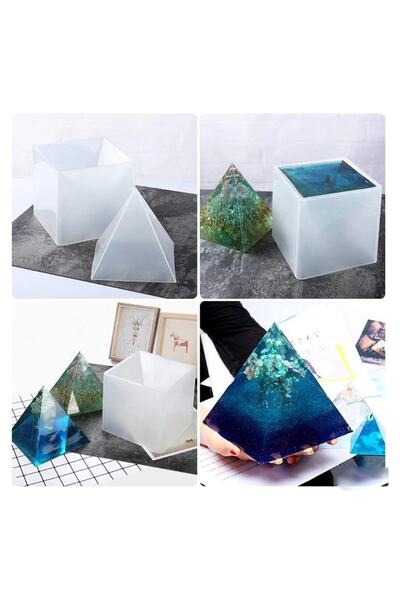 Getshopmini قالب سيليكون هرمي كبير من الإيبوكسي