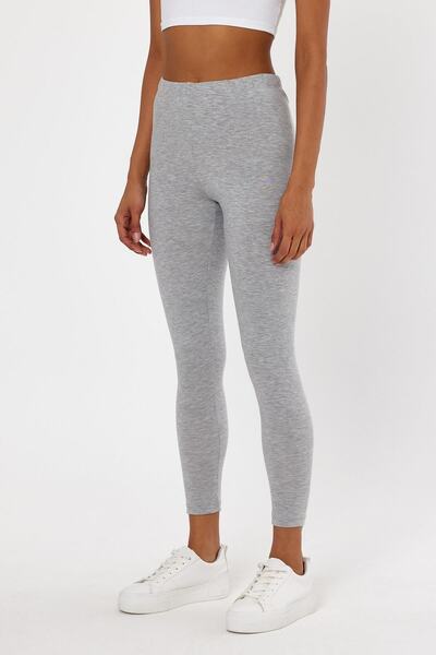 FİHA Gray Ropa Women's Compak Lycra Leggings /Bibil-4057