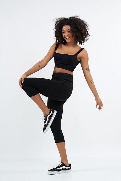 FİHA /tüksü-5511 Leggings Capri pentru femei - negru