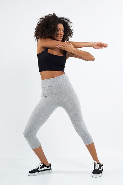 FİHA /tüksü-5511 Leggings Capri pentru femei - gri