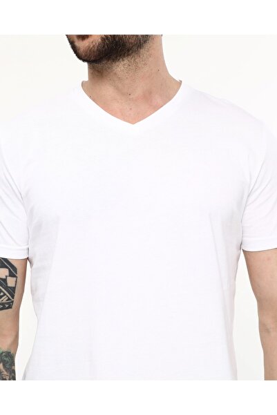 Owut Collection Λευκό μπλουζάκι με λαιμόκοψη σε V