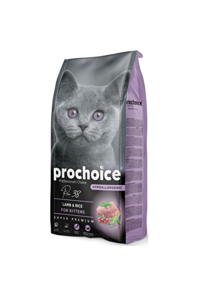 ProChoice Pro 38 Kitten Düşük Tahıllı Kuzu Etli Yavru Kedi Maması 15 Kg