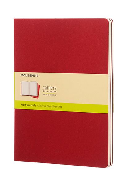Moleskine Cahier Xl 3-Piece Unlined Notepad, 19x25cm