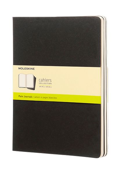 Moleskine Cahier Xl 3-Piece Unlined Notepad, 19x25cm