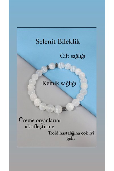 Bedelist Real Selenite Women's Skin Health Certified Natural Stone Bracelet
