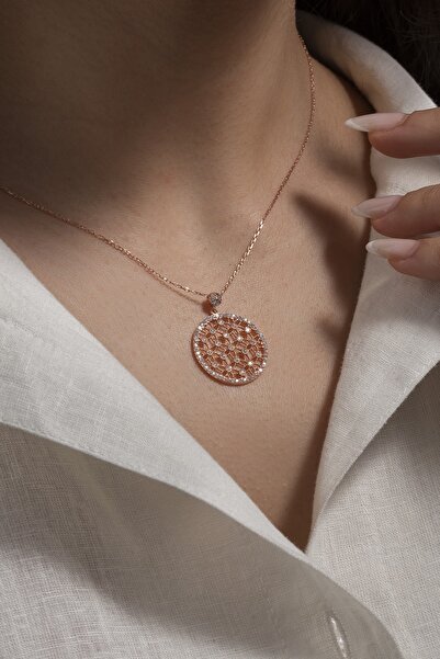 ESSARE 925 Ayar Rose Yaşam Çiçeği Kadın Gümüş Kolye