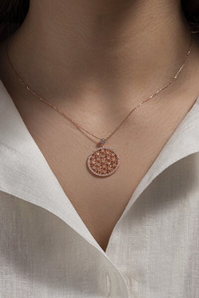 ESSARE 925 Ayar Rose Yaşam Çiçeği Kadın Gümüş Kolye