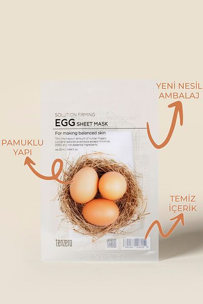 TENZERO 10 Pack Skin Firming Anti-Pore and Balancing Egg Transparent Cotton Mask Korea