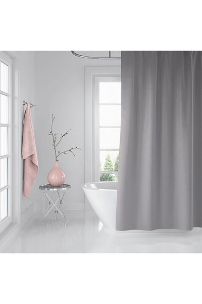 Zethome Zethome Γκρι Κουρτίνα Μπάνιου Διπλό Φύλλο 2x120x200 Κουρτίνα μπάνιου