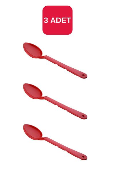 Corona Professional 3 Adet Pc Kaşık Servis Kaşığı Gastronom Kırmızı 33 Cm - B...