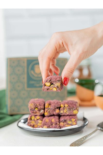 Antep Pazarı Blueberry Baklava Turkish Delight with Pistachio - 240 Gr