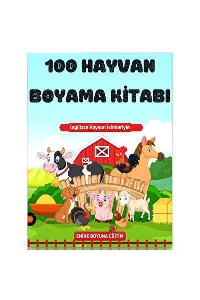 Enine Boyuna Eğitim 100 كتاب تلوين للحيوانات