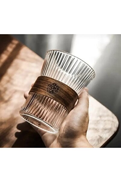 Akkoyunlu home Heat Resistant Wooden Detailed Origami Shaped Coffee Cup and P...