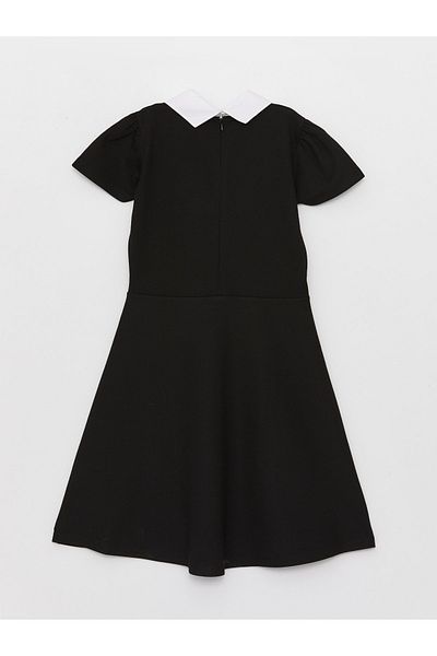 LC Waikiki Shirt Collar Basic Short Sleeve Girl's Dress