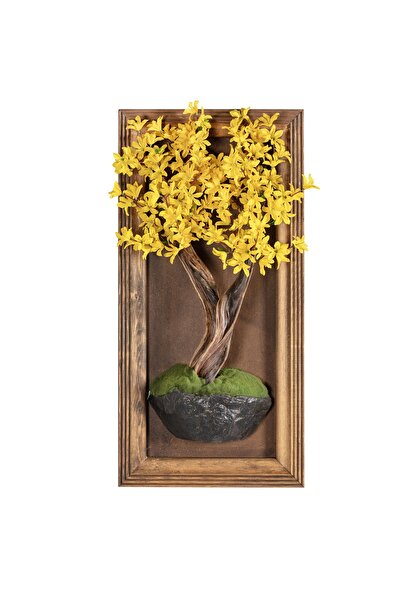 Omnia Concept Timber Jasmine Tablaeu - Sarı - Masif Ahşap Çerçeveli 3 Boyutlu...