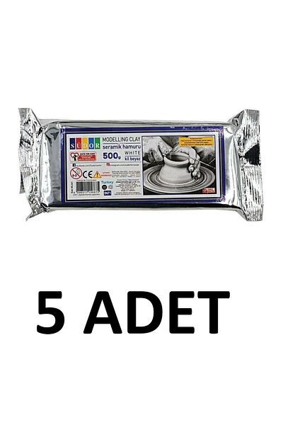 Südor 5 Pieces Air Drying Ceramic Clay Plasticine 500 Gr White