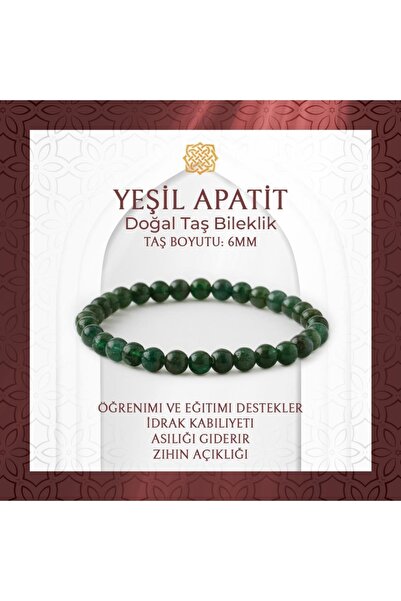 Saff Doğal Taş سوار من الأحجار الكريمة الطبيعية مقاس 6 مم من الأباتيت الأخضر