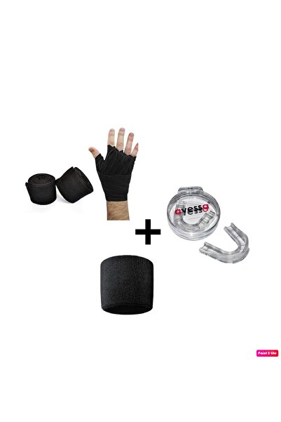 Genel Markalar 3' Lü Box Seti Boks, Kickbox, Muay Thai Bilek Bandajı Çift 4,5 M + Dgl-100 Dişlik + Bileklik