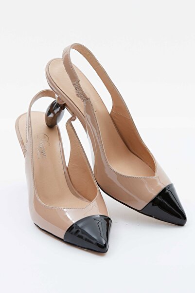 DUYGUSHOESBAG Women's Genuine Leather Short Heeled Patent Leather Detailed St...