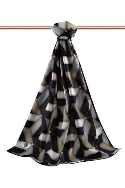 Vissona Γυναικείο σάλι πολυτελείας Medina Silk Mink-2