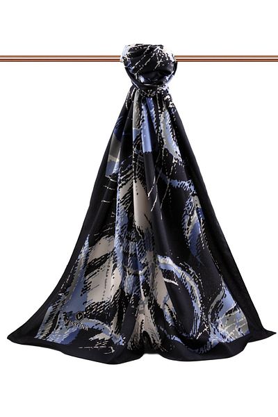 Vissona Γυναικείο σάλι πολυτελείας Medina Silk Indigo-2