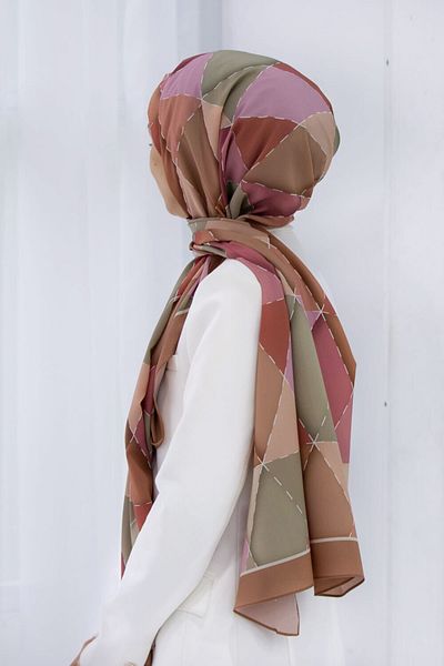 Vissona Γυναικεία Luxury Medina Silk Shawl Powder-9