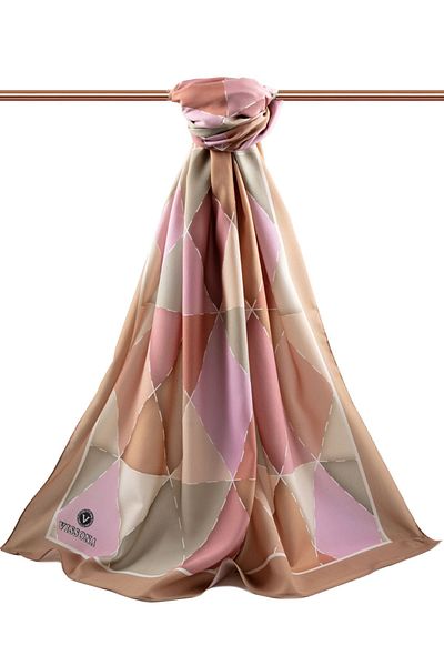 Vissona Γυναικεία Luxury Medina Silk Shawl Powder-9