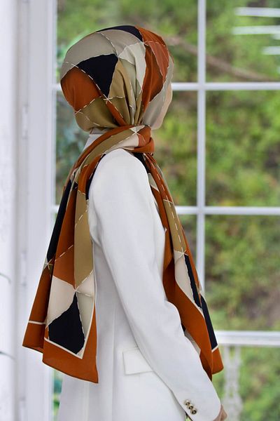 Vissona Γυναικείο σάλι Tan Luxury Medina Silk