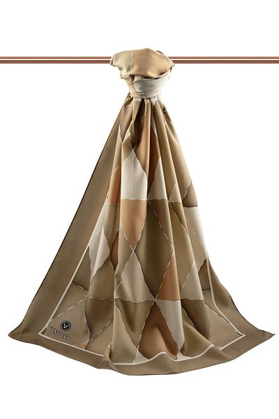 Vissona Γυναικείο σάλι πολυτελείας Medina Silk Mink-2