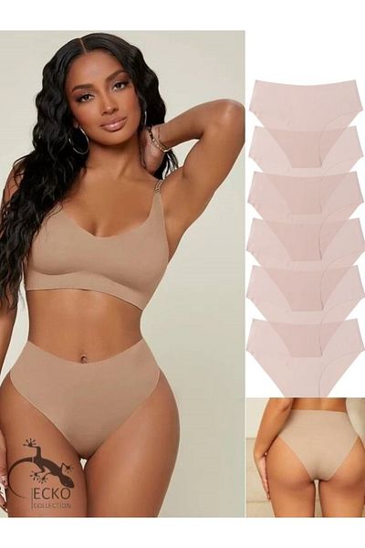 GECKO COLLECTION Γυναικεία εσώρουχα Gecko High Waist Cut Recovery No Trace 6 τεμαχίων