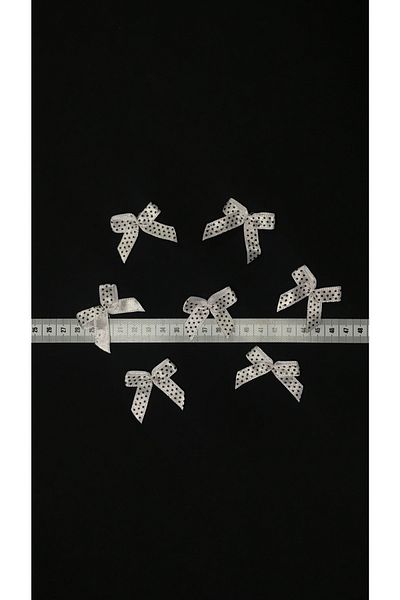 Ozpas Bow Satin White Polka Dot 50pcs