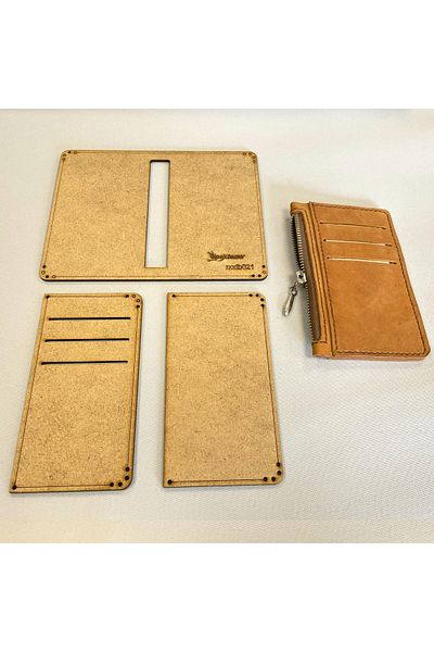 ipekbazaar Ib021, Leather Hobby Zippered Card Holder Wallet Mold, 3 Piece Mold, Ib021