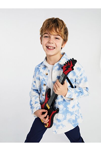 LC Waikiki Габардинена риза за момче с дълъг ръкав с шарка Tie Dye