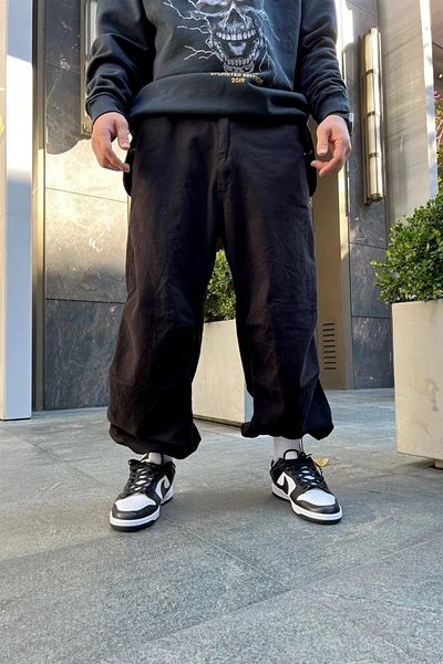 ellevana Parachute Style Baggy Jean Summer Oversize Unisex Trousers