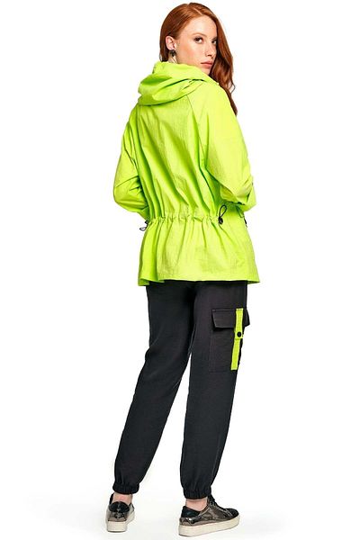 Guitar Hooded Green Woven Trench Coat