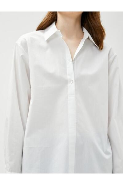 Koton Bavlněná základní košile s dlouhým rukávem