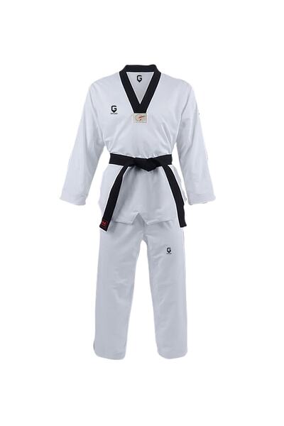 TOP GLORY Fitilli Siyah Yaka Taekwondo Elbisesi Dobok