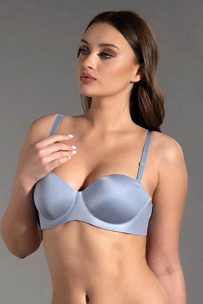 cotonhause Sutien de damă fără bretele Lotus cu tăiere cu laser cupa goală albastru336050