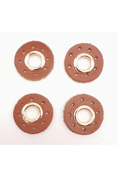 angel çanta aksesuar Piele naturală maronie cu 4 ochiuri Aur deschis