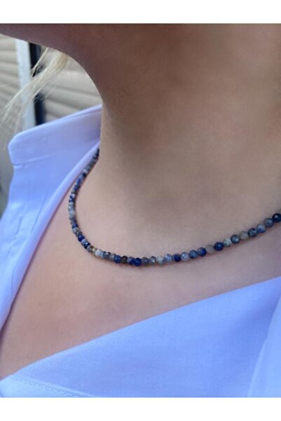Asya Gems 4 Mm Lapis Lazuli Fasetli Doğal Taş Kolye