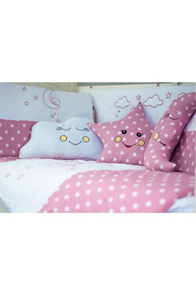 Kista Baby Park Yatak Bebek Uyku Seti Nevresim Takımı 70x110 Cloudy Pembe