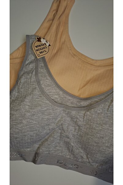 NARIYA Women's Bra Cotton 2-Piece 2 Pieces Padded Half Tank Top Plus Size Bra Bustier