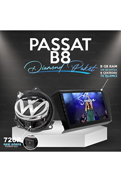 NAVİDİAMOND Volkswagen Passat B8 Dıamond Paket - Uyumlu 8 Gb Ram 128 Gb Hafıza Multımedıa Player - Logo Kam