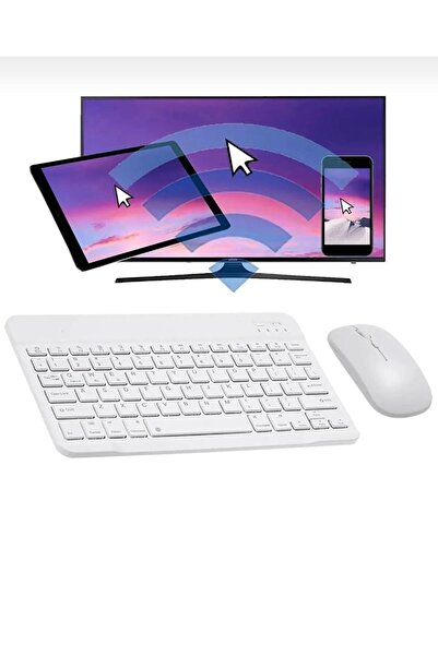 Alfa MEC Apple Ipad 8.nesil 10.2 Wi-fi Inç Uyumlu Kablosuz Bluetooth Klavye+mouse Set